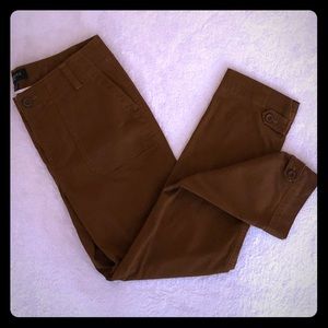 Talbots Petite Crop Brown Pant with Ankle Detail